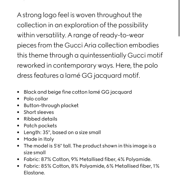 Gucci Women’s LAME GG Jacquard Polo Dress - Picture 6 of 11